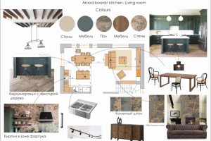 Design kitchen- living room. Loft