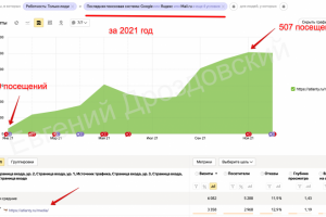 SEO продвижение бизнес-клуба "Атланты" за 2021 год