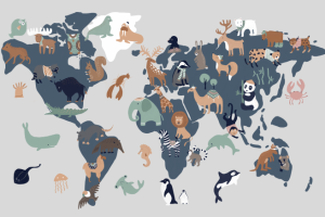 Карта со зверушками для детей