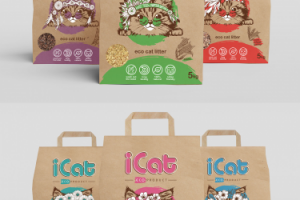 Макет упаковки кошачьего наполнителя iCat