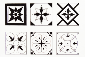 чёрно-белый чертёж плитки