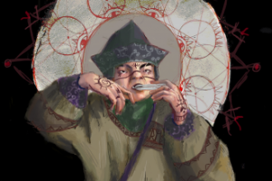 Монгол играет на варгане