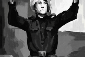 Солдат балуется