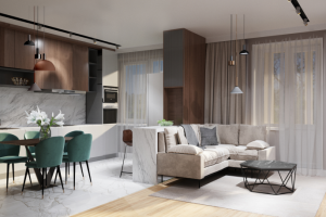 Дизайн кухни- гостиной