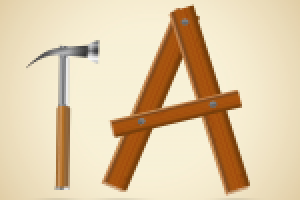 Деревянная буква А (вектор)