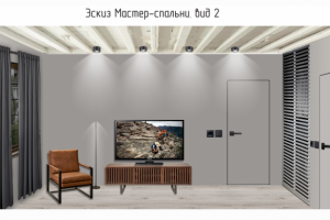 3D Коллаж, спальня в доме 132 кв.м