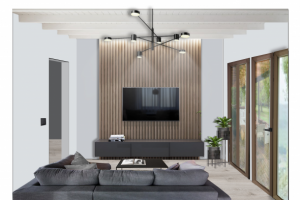 3D Коллаж, гостиная в доме 132 кв.м