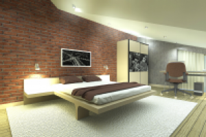 Спальня двухярусной квартиры