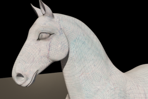 Лошадь с каркасной сеткой