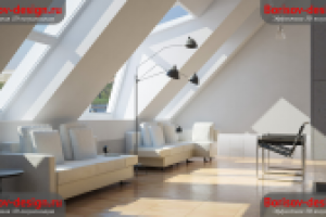 Визуализация интерьера в стиле лофт (ракурс 1)