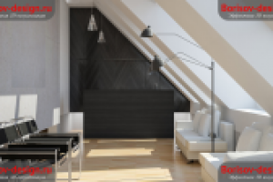 Визуализация интерьера в стиле лофт (ракурс 2)