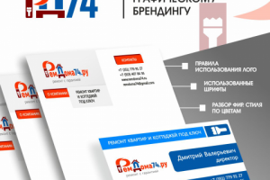 Логотип и фирменный стиль для строительной компании "РемДом"