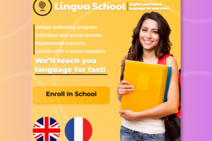 Рекламный баннер для языковой школы