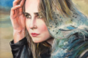 Портрет по фото в технике "Ломография" (акрил/холст)