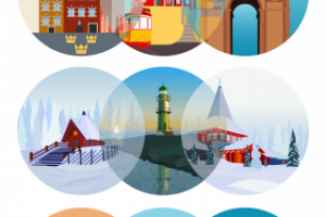 Иконки для проекта, иллюстрирующие популярные места