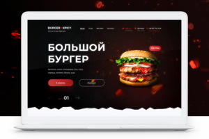 Целевая страница для бургерной "BURGER SPICY"