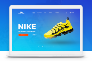 Первый экран для целевой страницы магазина обуви "SHOES STORE"