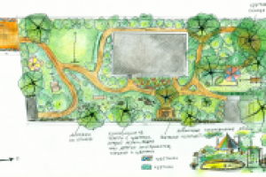 Участок в Подмосковье "Домик в деревне" 15 соток. Эскиз 1