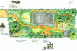 Участок в Подмосковье "Домик в деревне" 15 соток. Эскиз 2