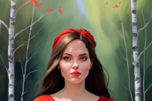 Анжелина Джоли в березовой роще