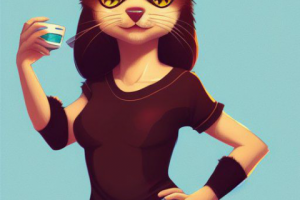 [AI GENERATED] cat hybrid cute character