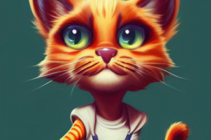 [AI GENERATED] cat hybrid cute character