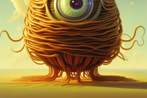 [AI GENERATED] portrait of cute happy Flying Spaghetti