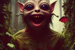 [AI GENERATED] portrait of creepy gremlin