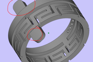 Двойное кольцо с греческим орнаментом