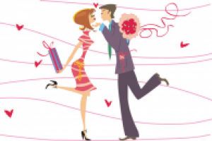 «Влюбленные», векторный рисунок