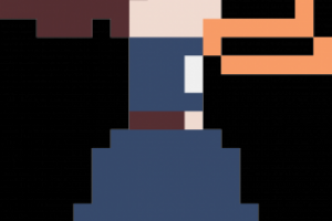 пиксельная девочка вид сбоку