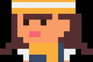 пиксельный персонаж девочка-осень