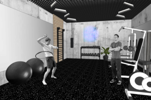 интерьер спортзала в офисе