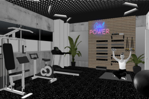 интерьер спортзала в офисе