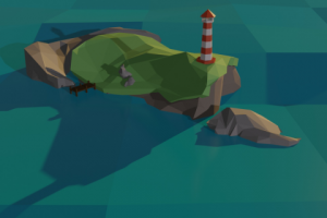 Низкополигональная сцена