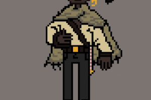 Пиксельный персонаж полнорост.