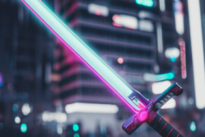 катана в стиле киберпанк