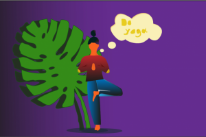 Иллюстрация "Йога дома"