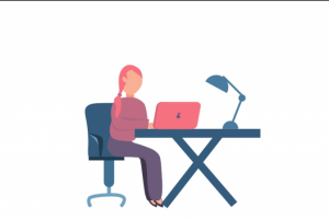 Векторная иллюстрация "Девушка фрилансер"