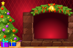 Камин с елкой