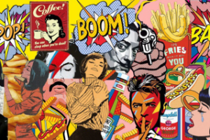 Коллаж. Пример Коллажа Pop Art на Стене