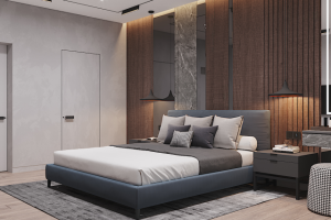 Спальня в дизайн проекте жилого дома 135м2