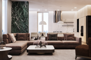 Дизайн-проект квартиры 114,65 м2 Кухня гостиная