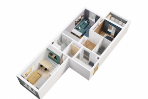 Перепланировка 2к квартиры в две 1к квартиры_вид 2