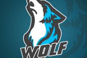 Wolf-mascot logo
