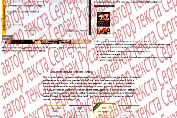 Тект о конструкторе сайтов