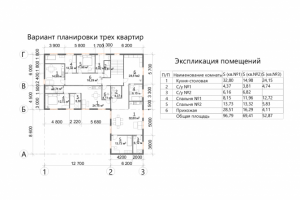 Планировочное решение трех квартир