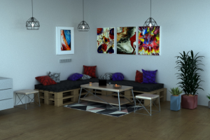 Комната в стиле лофт