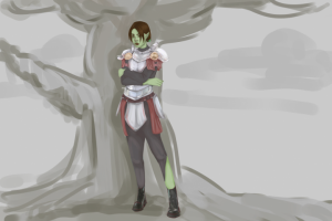 Девушка орк рыцарь концепт