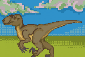 Динозавр пиксель арт - велоцираптор